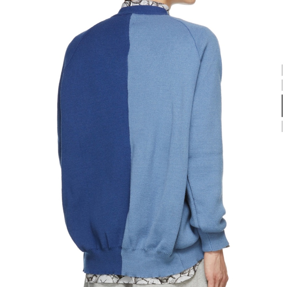 Comme des Garçons Shirt Split Blue Cardigan - Picture 2 of 9
